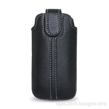 Mobile Phone Pouch, Made of PU Material with Retractable Pull-tab Combined and Velcro Closure